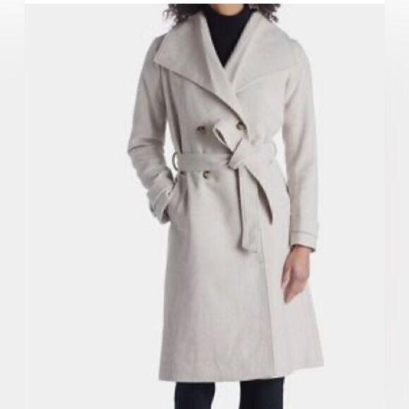 AVEC LES FILLES Belted Envelope Collar Coat Size XL. NWT - Picture 1 of 6